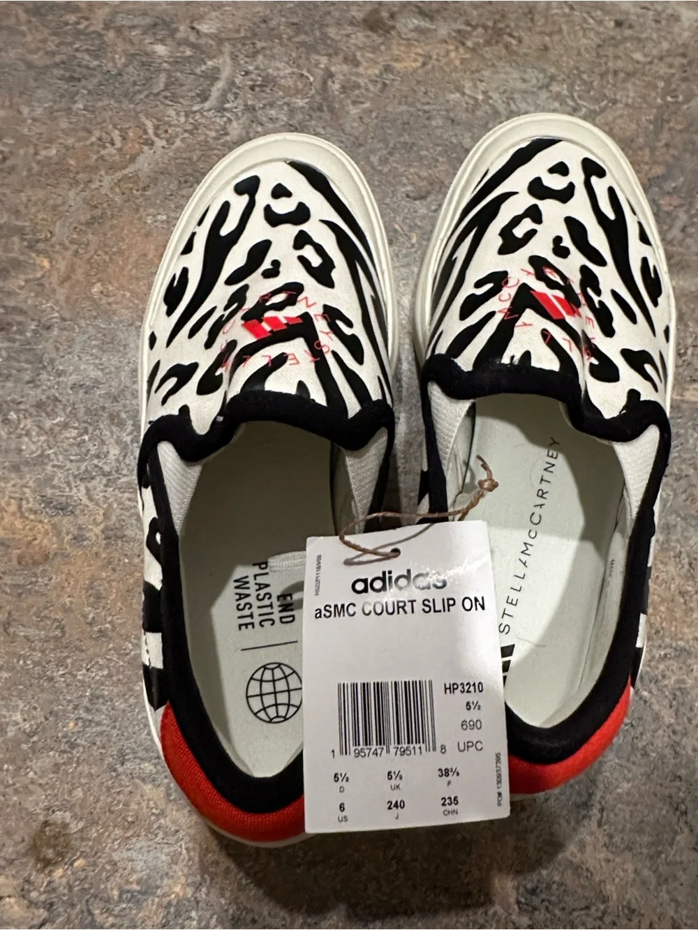 Adidas x Stella McCartney Women's Slip-On Animal Print Canvas Sneakers